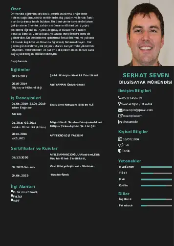 Bilgisayar Mühendisi CV Örnekleri cv indir